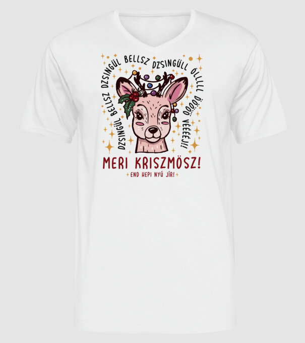Cană dimensionată meri cristmăs djingăl bel model alb pe tricou