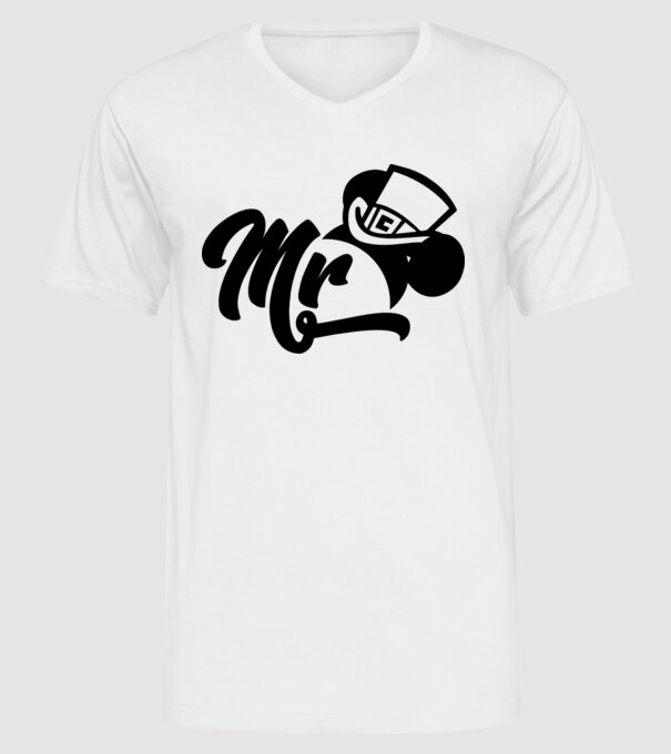Mr Mouse model alb pe tricou
