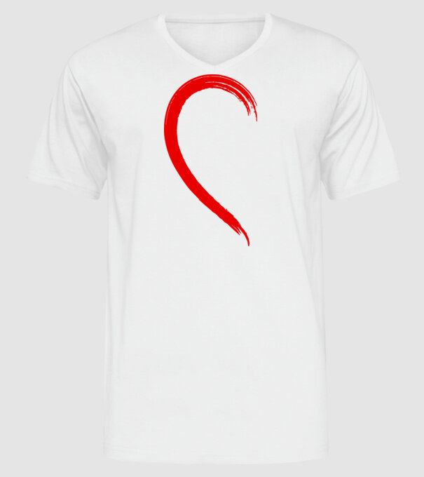 Inimă pereche dreapta model alb pe tricou