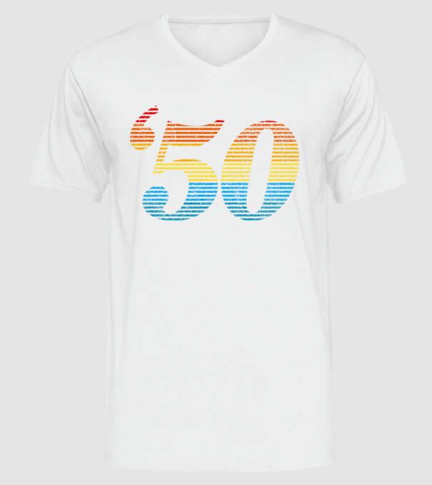 Retro Birthday 1950 model alb pe tricou