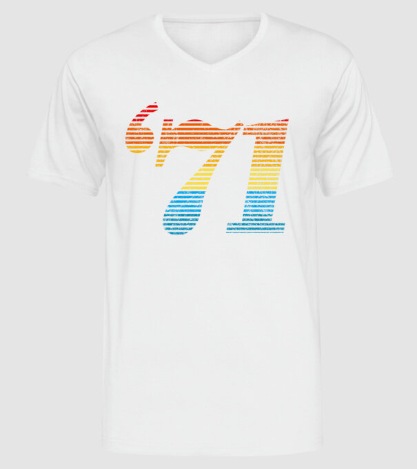 Retro Birthday 1971 model alb pe tricou