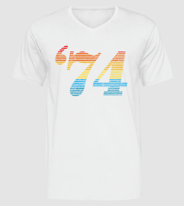 Retro Birthday 1974 model alb pe tricou