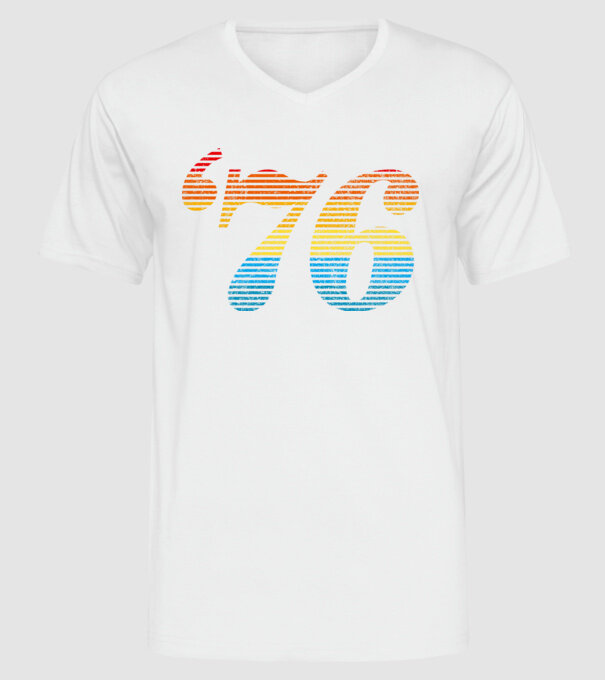 Retro Birthday 1976 model alb pe tricou
