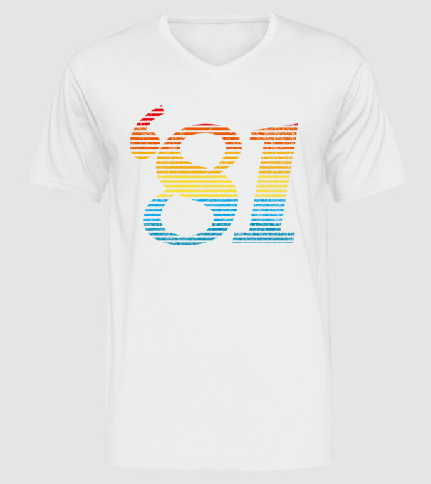Retro Birthday 1981 model alb pe tricou