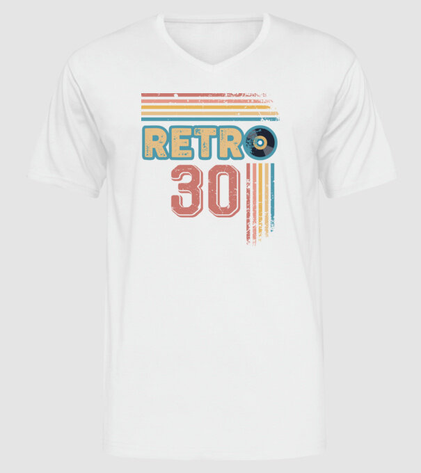 Retro 30 Birthday model alb pe tricou