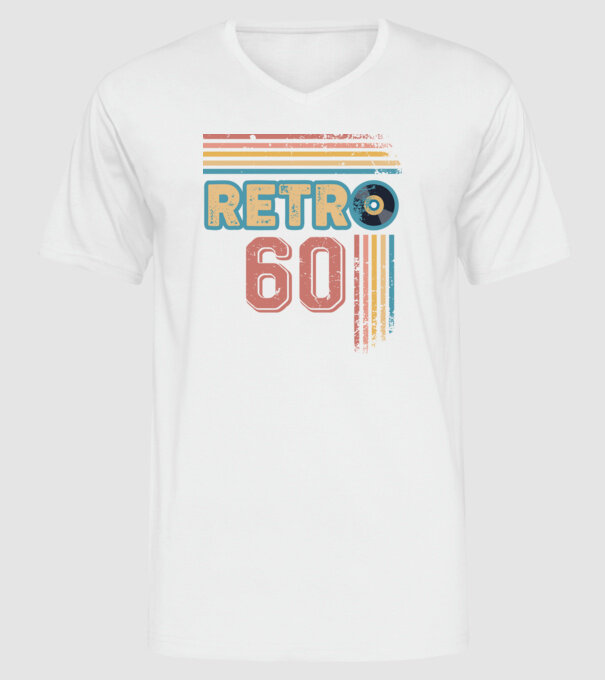 Retro 60 Birthday model alb pe tricou