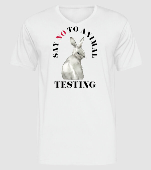 Say NO to animal testing model alb pe tricou