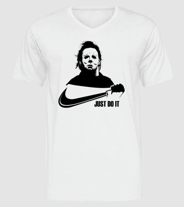 Serial killer model alb pe tricou