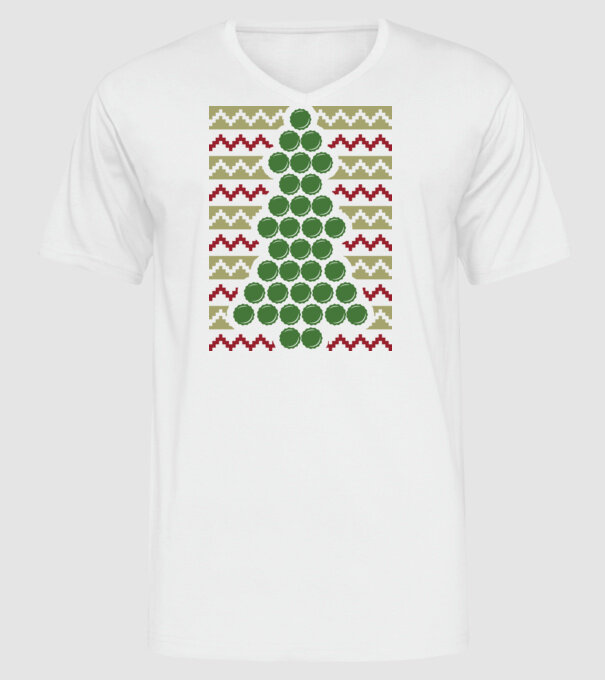 Pulover urât de Crăciun Capac bere model alb pe tricou