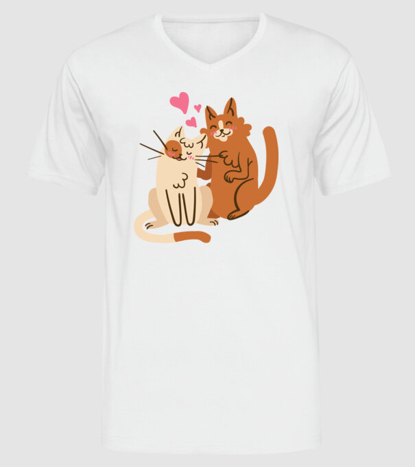PISICUȚE ÎNDRĂGOSTITE 2 model alb pe tricou