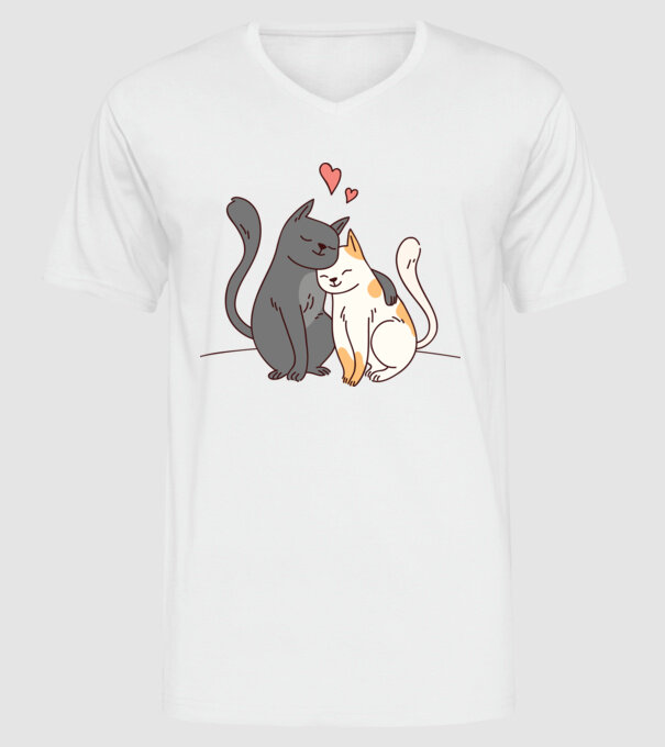 PISICUȚE ÎNDRĂGOSTITE 3 model alb pe tricou
