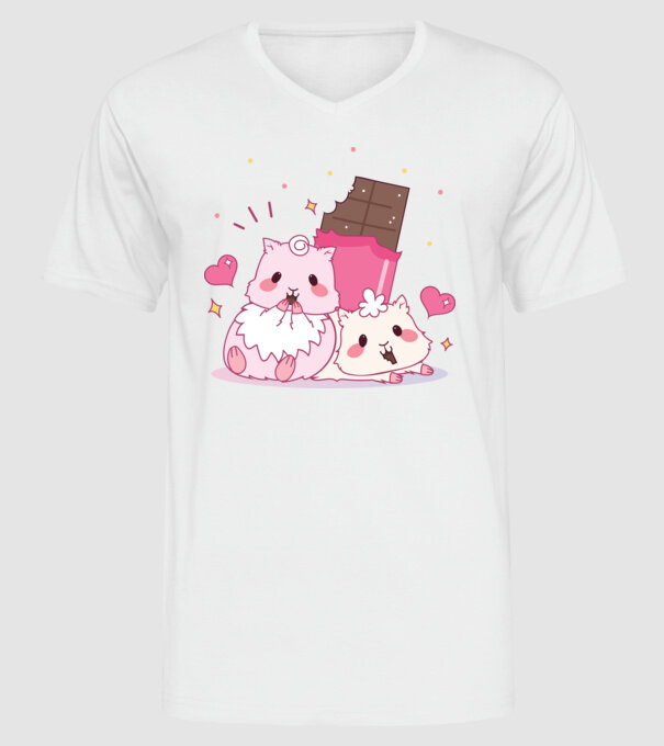 HAMSTERI ÎNDRĂGOSTIȚI 2 model alb pe tricou