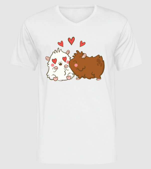 HAMSTERI ÎNDRĂGOSTIȚI model alb pe tricou