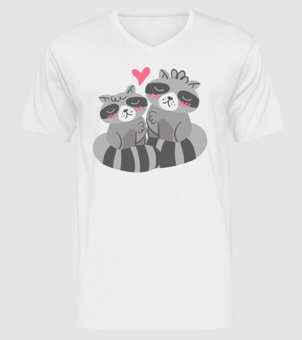 RATONI ÎNDRĂGOSTIȚI model alb pe tricou