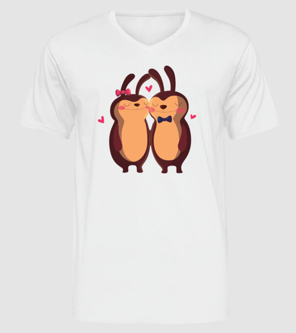IEPURAȘI ÎNDRĂGOSTIȚI model alb pe tricou