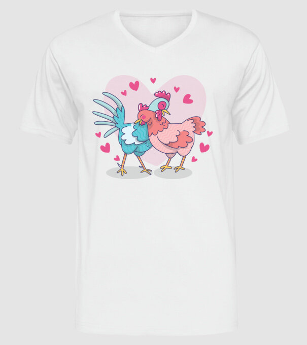 PUI ÎNDRĂGOSTIȚI model alb pe tricou