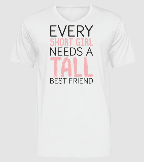 Tall Friend model alb pe tricou