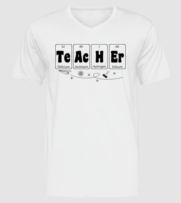 Teacher periodic model alb pe tricou
