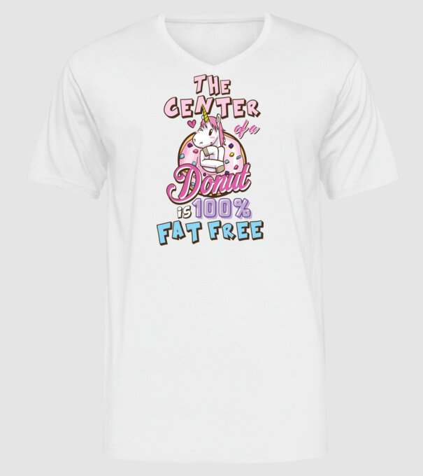 The center of a donut model alb pe tricou