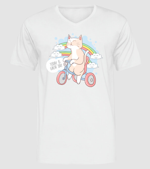 Today is a great day model alb pe tricou