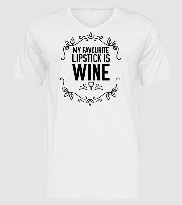Wine tasting team Favourite lipsitck is wine model alb pe tricou