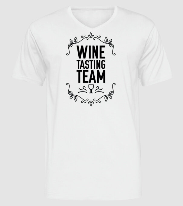 Wine tasting team Wine Tasting Team model alb pe tricou