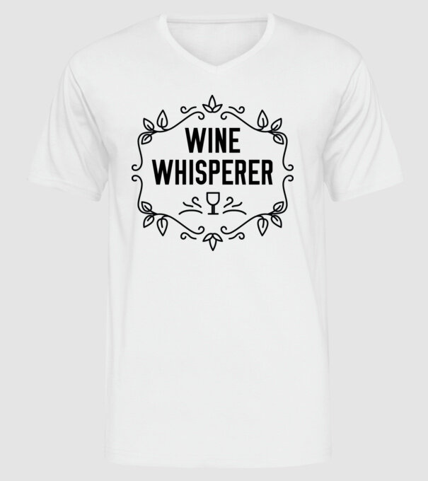 Wine tasting team Wine Whisperer model alb pe tricou