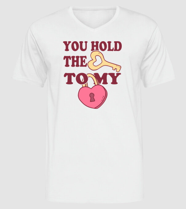 you hold the key to my heart model alb pe tricou