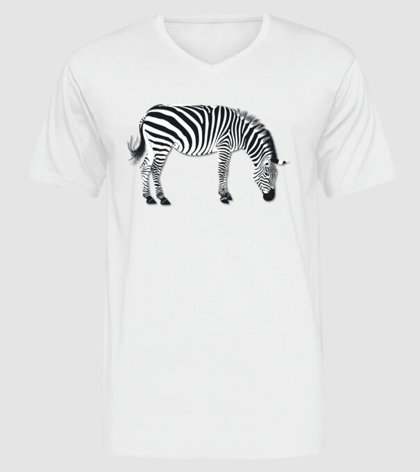 Zebră model alb pe tricou