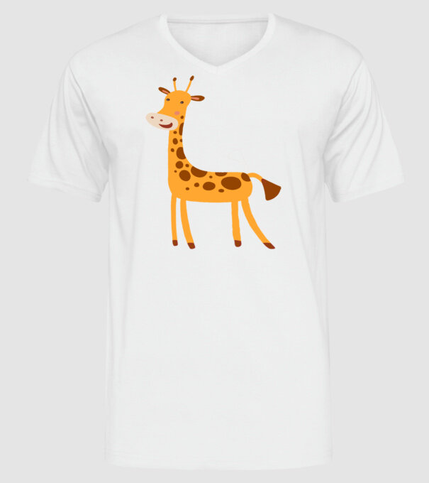 Girafă drăguță model alb pe tricou