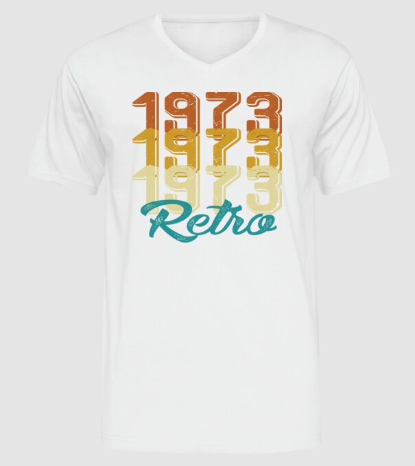 1973 retro model alb pe tricou