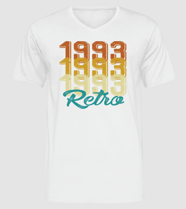 1993 retro model alb pe tricou