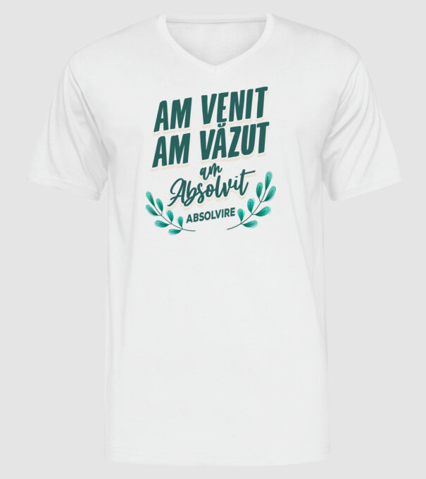 Absolvire model alb pe tricou