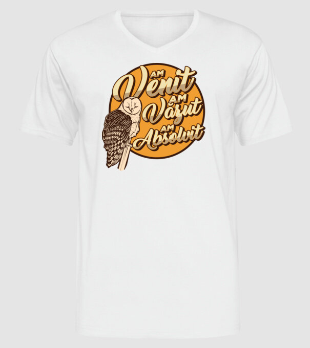 Absolvire model alb pe tricou