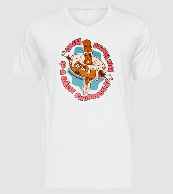 această gogoașă mică și-a găsit churrosul model alb pe tricou