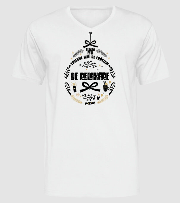 acesta este tricoul meu de Crăciun_ de relaxare model alb pe tricou