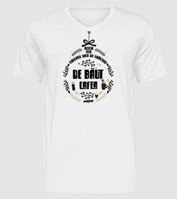 acesta este tricoul meu de Crăciun_de băut cafea model alb pe tricou