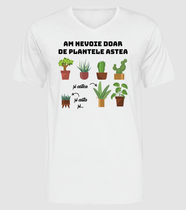 am nevoie doar de plantele astea model alb pe tricou
