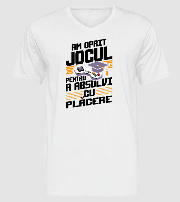Am oprit jocul absolvent alb model alb pe tricou