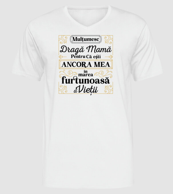 Ancora mea model alb pe tricou