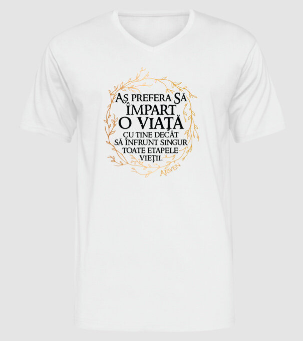 Arwen model alb pe tricou
