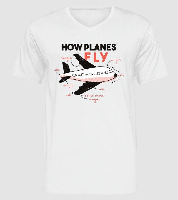 Avioane model alb pe tricou