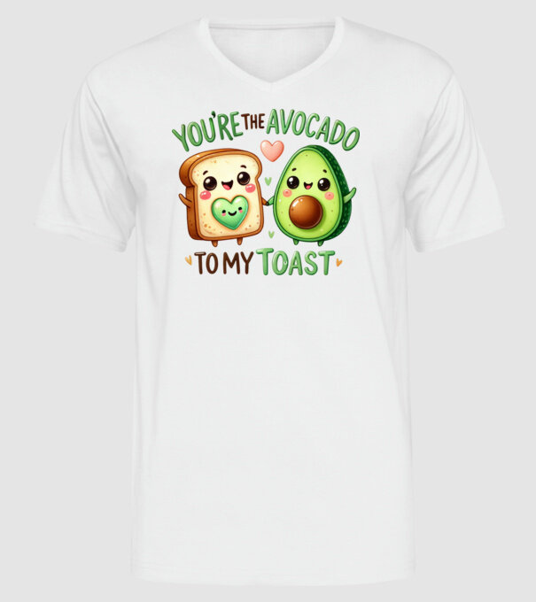 Avocado to my Toast model alb pe tricou