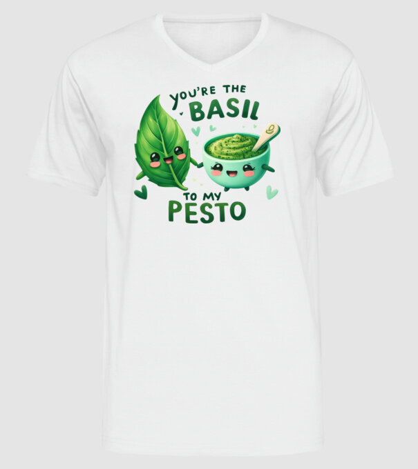 Basil to my Pesto model alb pe tricou