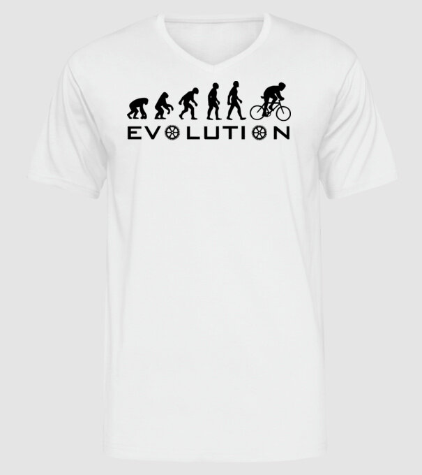 Bike evolution model alb pe tricou
