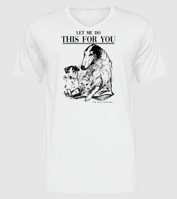 BORZOI Elagant model alb pe tricou