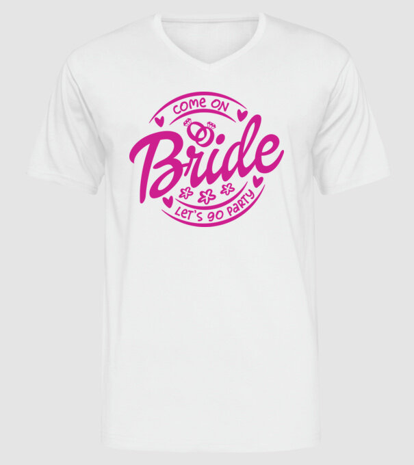 Bride Barbie lets go party model alb pe tricou