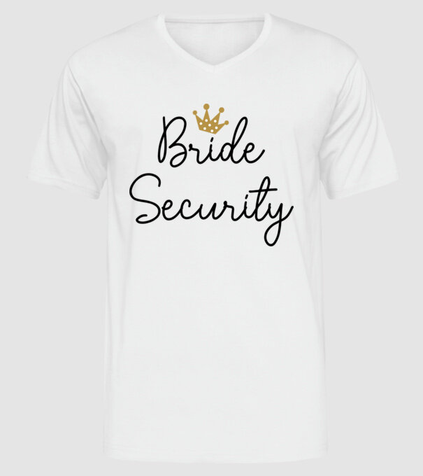 Bride Security model alb pe tricou