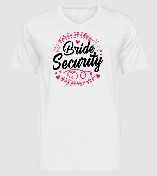 Bride Security model alb pe tricou