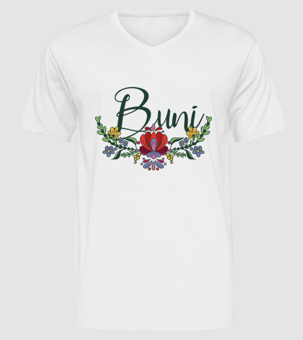 Buni model alb pe tricou